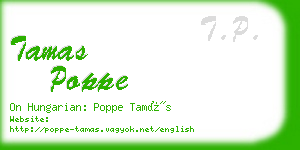 tamas poppe business card